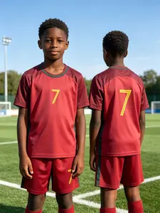 Vintage Style #7 Football Training Set, Unisex Kids Soccer Jersey, Comfortable Sportswear, Quick-Dry Breathable, Ideal for Team Practice & Outdoor Activities