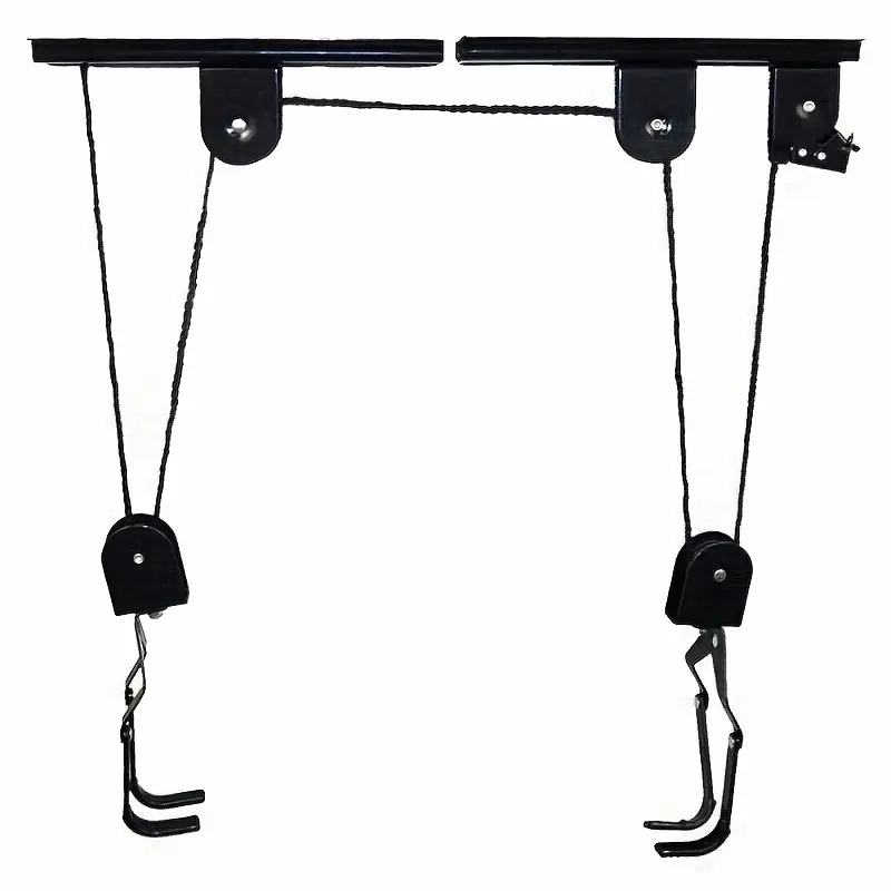 Heavy-Duty Bike Storage Solution Featuring a Ceiling Hoist Pulley System, Capable of Holding Up to 100 Pounds for Bicycles, Kayaks, Ladders, And Tools. This Adjustable Wall-Mounted Holder Is Perfect for Organizing Your Garage