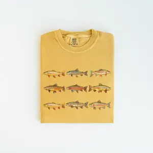 Fly Fishing Trout T-Shirt, Retro Fish Shirt, Fishermen Aesthetic Shirt