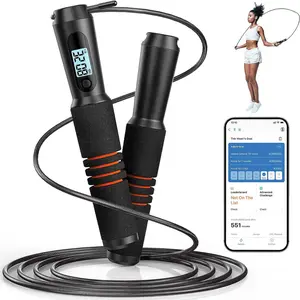 Smart Jump Rope, Fitness Skipping Rope with APP Data Analysis, Workout Jump Ropes for Home Gym, Crossfit, Jumping Rope Counter for Exercise for Men, Women