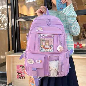 New(New)2026 New School Bag Large Capacity Korean Student Bear Backpack Simple Harajuku Backpack  Girl Backpack