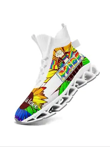 Men's Rainbow & LGB Design Wide Fit Casual Sports Sneakers, Fashionable Non-slip Durable Sole Sneakers, Man All-match Round Toe Sneakers for Daily Wear, Trainer