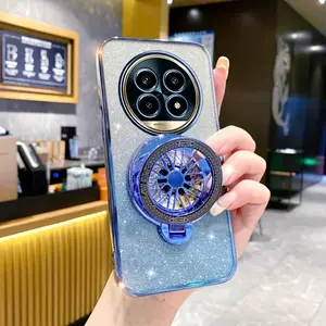Select from 4 Colors for The Magnetic Gyroscope Stand Compatible with Realme 11 Pro/11 Pro Plus/12 Pro/12 Pro Plus/P1 Pro/12 Plus-5G/12-4G/13-4G/P1/11 5G 11X/C67-5G/5/5 Pro/13 Pro/13 Pro+; Features a Glitter Gradient Phone Case, Rotating Decompression,