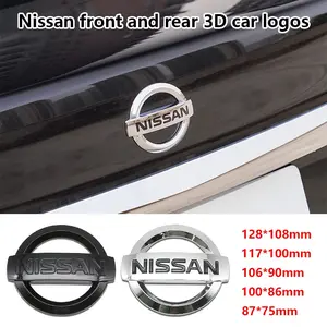 3D Abs Car Emblem Sticker, Front & Rear Tailgate Badge Decal, Fits Nissan Qashqai Sylphy X-Trail Note Elgrand Leaf Juke