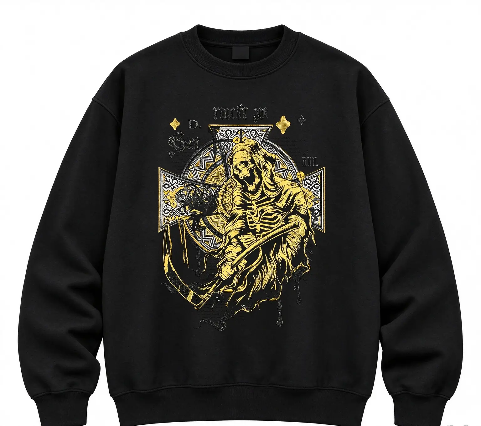 Men's Retro Printed Long-Sleeve Sweatshirt - Autumn Outdoor Leisure Pure Polyester Soft Comfortable Round Neck Long Sleeve Tops
