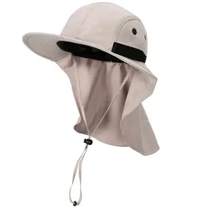 Neck Flap Sun Hat with Wide Brim - UPF 50+ Hiking Safari Fishing Caps for Men and Women, Perfect for Outdoor Adventures