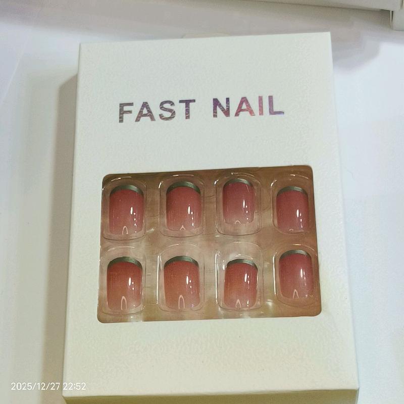 9boxes heart Press On Nails Fake Nails French Nude Nails Nail Tip with Assorted Designs and Colors microFrenchtips.