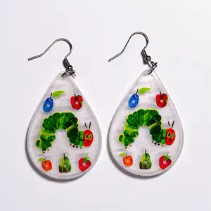 Hungry Caterpillar Earrings | Teacher Earrings | Classroom Earrings | Cute Book Character Jewelry