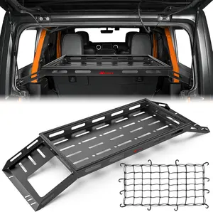 Nilight Interior Storage Rear Trunk Cargo Rack Basket Tray Interior Storage Luggage Carrier for 2007-2025 Wrangler JK JKU & JL JLU Unlimited 4-Door Hardtops Vehicle Accessories Truck Accessories