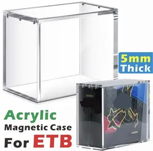 ETB Acrylic Display Case – 8MM+5MM Thick UV & Scratch Resistant,Magnetic Closure,Stackable | Crystal Clear Collector Protector for Rare Cards Collectibles, TCG Trading Card Collection Organizer – Anti-Crack & Scratch-Resistant Design,Elite Trainer Box