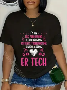 100% Cotton Unisex ER Tech Badge Buddy Emergency Room Technician Essentials T-Shirt