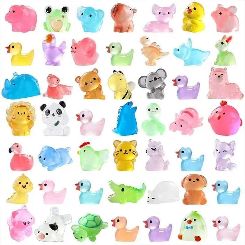 Random Color Luminous Mini Resin Animal Ornaments - Fairy Landscape Resin Figure, Cute Decor for Home Office Desk, Collectible Figurines for Animal Lovers