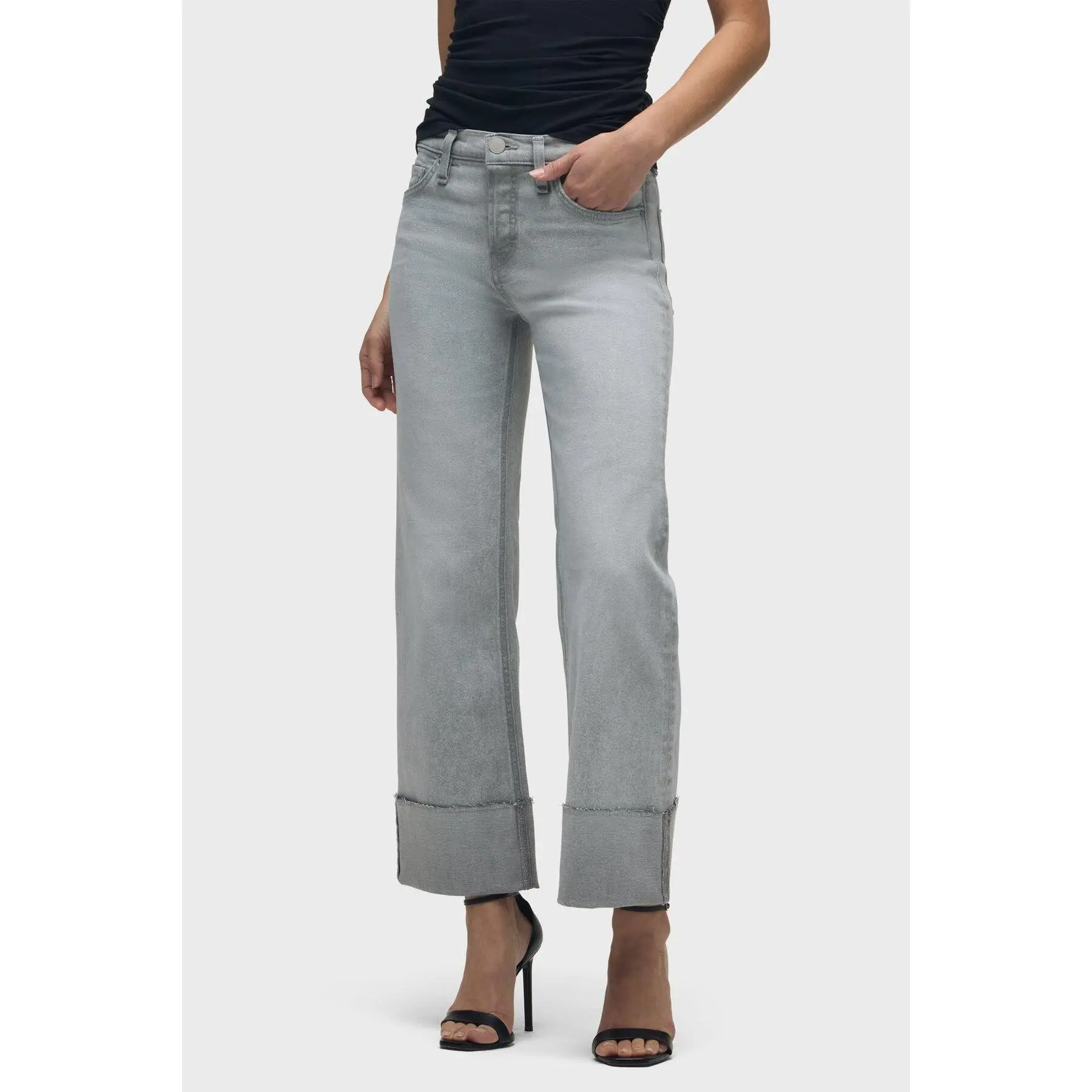 Rosie High-Rise Wide Leg Jean With Cuff