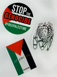 Free Palestine Cease Fire Vinyl Stickers Pack