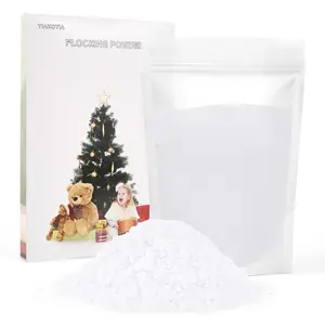 100g Flocking Powder Velvet Fibers for Christmas Tree Crafts Squishy Nails Art Doll Decorations DIY Scenery (White)