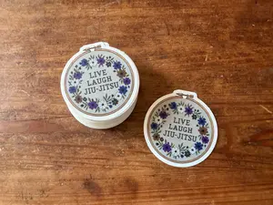 Live Laugh Jiu-Jitsu Cross-Stitch Sticker