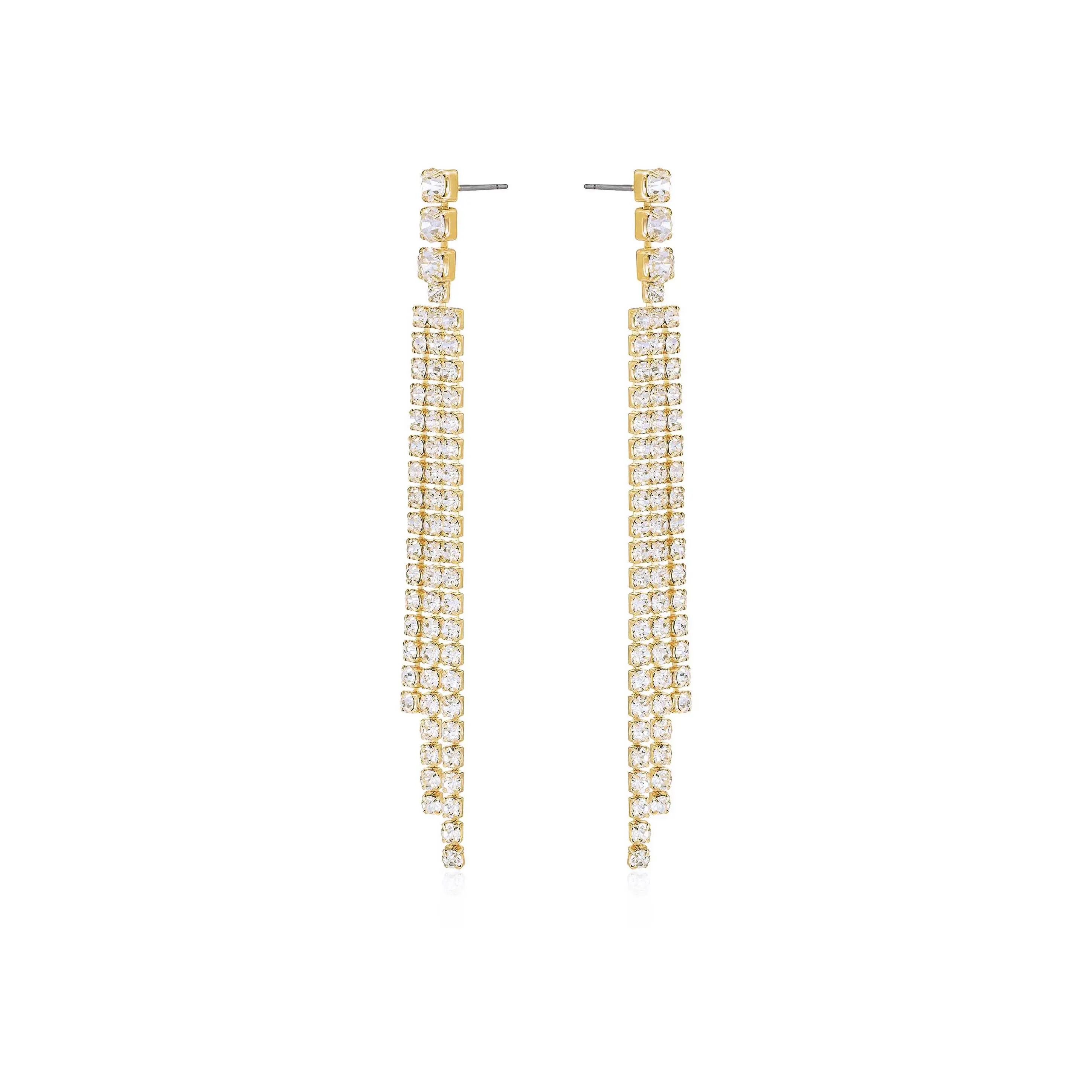 Ettika The Moment Crystal Dangle Earrings with Elegant Design and Sparkling Finish