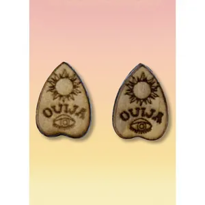 Ouija Planchette Wooden Earrings