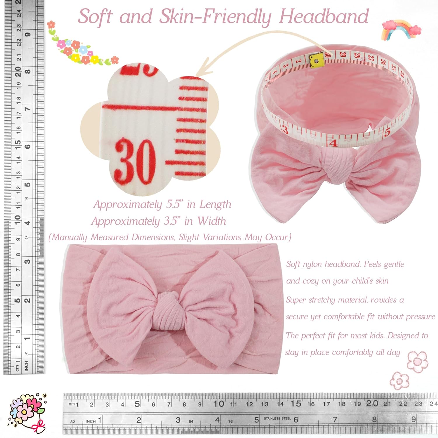 Super Stretchy Soft Knot Headbands with Hair Bows Head Wrap Hair Accessories For Newborn Baby Girls Infant Toddlers Kids Super Stretchy Soft Knot Headbands with Hair Bows Head Wrap Hair Accessories For Newborn Baby Girls Infant Toddlers Kids