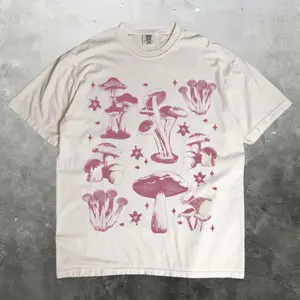 Vintage Mushroom Tattoo Style Comfort Colors T-Shirt, Retro Nature Graphic Tee, Forest Fungi Lover Shirt, Y2K Aesthetic Top, 90s Wildlife Streetwear Gift, unique gift, graphic t-shirts, men's clothing clothes merch, Gift For Him & Her