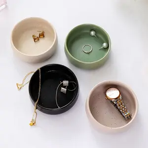 1pc; Ceramic Decorative Storage Plate; Jewelry Storage Dish; Ring and Earring Storage Tray; Multifunctional Small Household Plate; Small Side Dish; Snack Plate; Sauce Dish, Jewelry Trays