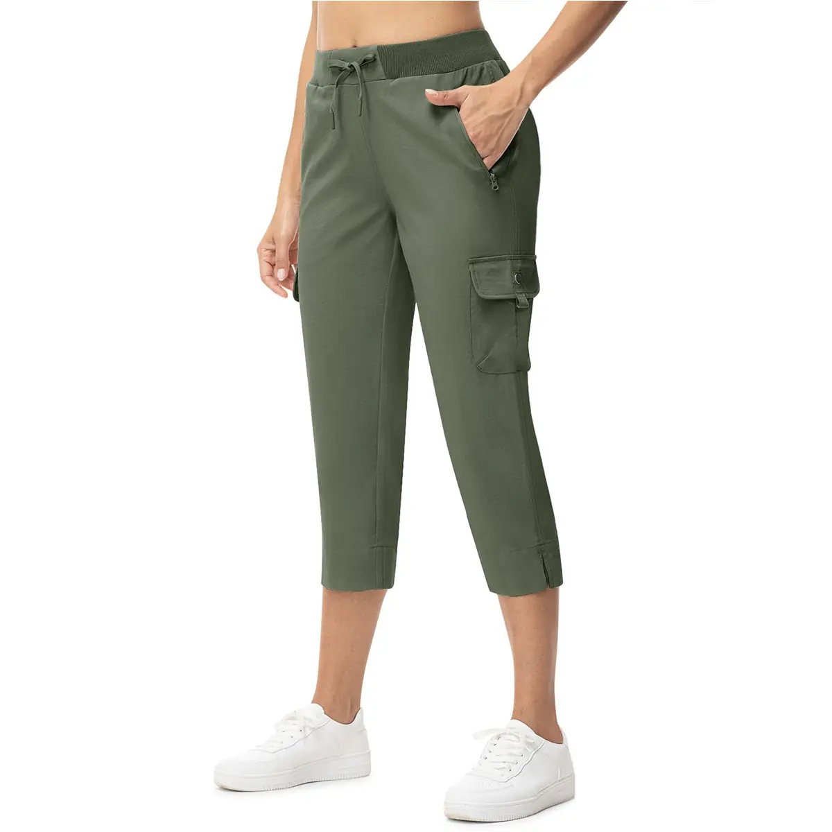 TBMPOY Women's Outdoor Athletic Travel Casual Cropped Pants Lightweight Quick Dry Capris