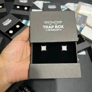 925 Silver Moissanite Stud Earrings - Classic & Fashion Ear Jewelry with Genuine Authenticity Certificate, Perfect Gift for Men, Shiny Daily Wear/Party Jewelry for Him