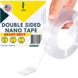 Double Sided Mounting Tape Heavy Duty Nano Two Sided Adhesive Strip - Magic Picture Poster Wall Hanging Decor, 10 Sticks, Removable, Clear Stick