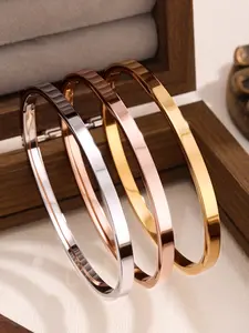 3 Pcs 18K Gold-Plated Stainless Steel High Quality Bracelet, Stackable Bracelets, Luxurious Cubic Zirconia Exquisite Trendy Bracelet, Suitable for Daily Wear and Women's Gatherings, Wedding Jewelry Gifts for Women and Girls