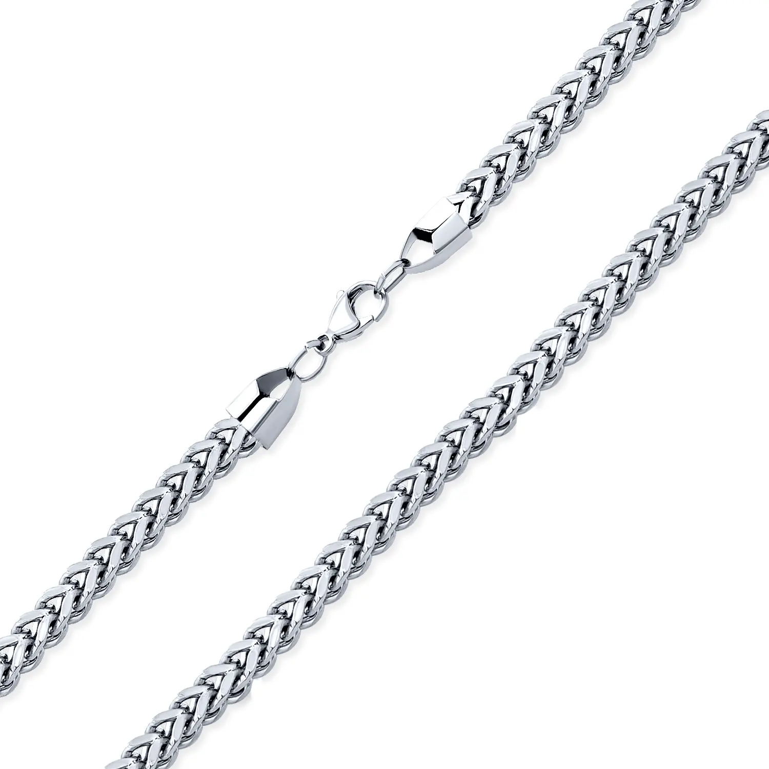 Heavy Wheat Foxtail Chain Link Necklace Gold Plated Stainless Steel 6MM