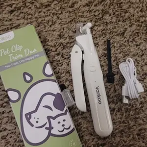 Vankoo 2-in-1 Dog Nail Clipper & Paw Hair Trimmer Kit with LED Light, Pet Paw Trimmer Rechargeable & Waterproof – Small Dog Grooming Clippers– Safe for Dogs & Cats low noise pet shaver Christmas Gift
