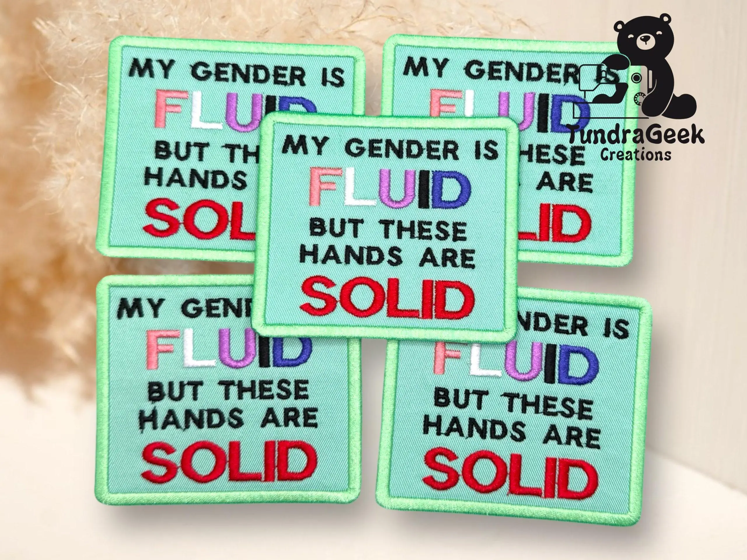 Gender Fluid Hands Solid Embroidered Patch