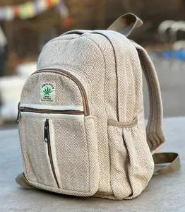 Small Lightweight Daypack Backpack Handmade Himalayan Hemp Travel, Hiking, Purse for Men, Women