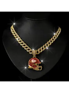 European and American Kansas City Chiefs football helmet pendant necklace