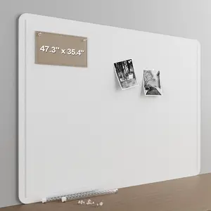 Large Felt Bulletin Board for Wall, 48"x36" Frameless Picture Board, Soft Felt Cork Board for Office,  Planning & Office Wall Decor, Easy Install Pin Board