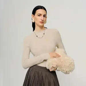 Women's Heavyweight Cashmere Sweater, Soft Skin-Friendly Knit Pullover Top, Multi-Color Fall & Winter Women's Clothing for Layering