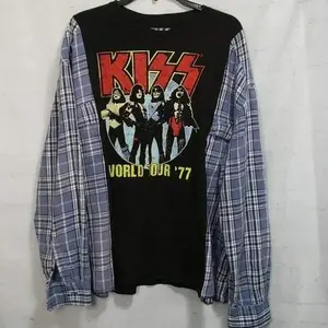 Kiss Band Upcycled Oversized Flannel