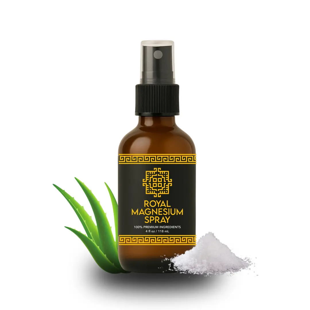 Royal Wellness Magnesium Spray  – Magnesium Spray for Sleep, Stress & Muscle Recovery | Topical Magnesium Oil Spray for Pain Relief, Restless Legs, Cramps | Pure Magnesium Chloride with Aloe & Eucalyptus, 4 oz