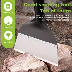 ice /remover /Thickened and Quenched Cleaning Shovel 55 Inch Wooden Handle Multi Purpose Durable Blade Easy to Clean Soil Debris Stains Grass Sturdy Efficient Resistant to Construction