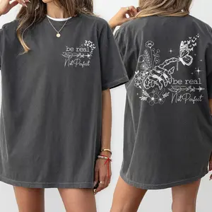 Be Real Not Perfect Shirt, Be Kind T-Shirt, Self Love Shirts For Women, Inspirational Shirt, Motivational Women Tee, Skeleton Shirt, Mental Health Shirt, Positive Quote Tee, Sped Teacher Women Top