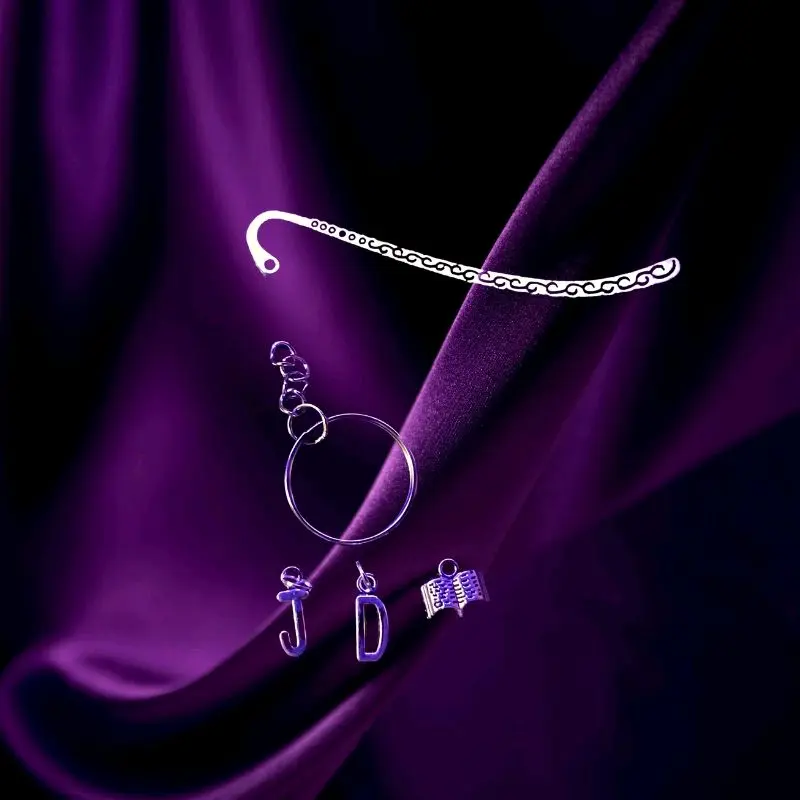 J.D. Metal Bookmark with 3 charms that you can add all your J.D. charms to.