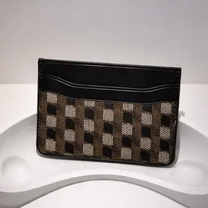 Men's Wallet - Black Leather with Geometric Pattern, Compact Design for Everyday Use