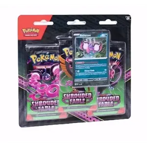 Pokémon TCG: Scarlet & Violet Shrouded Fable Checklane Three-Booster Blister Pack with Foil Promo Card & Live Code Card Poke Pack Bundle Premium Trading Cards