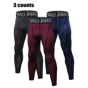 Men's Thermal Compression Leggings, Casual Comfy Breathable High Stretch Moisture Wicking Elastic Waist Warm Pants for Fall & Winter, Activewear