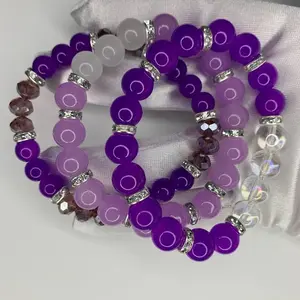 3-Pack | Purple Hazey Bracelet Set | Jewelry for purple lovers. | Female jewelry | Daily Wear beads bracelets beadedjewelry p