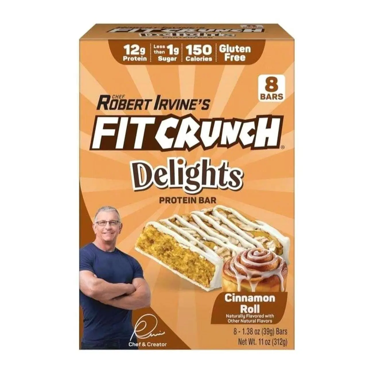 FITCRUNCH Delights Protein Bar, 13g Of Protein &Amp; 1g Of Sugar (8 Bars, Strawberry Muffin)