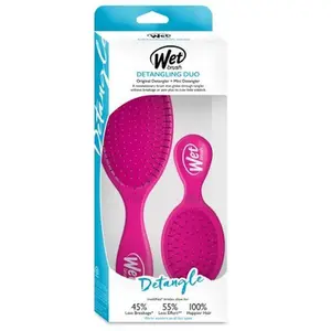 Wet Brush Detangling Duo Original Hair Brush + Mini Detangler Fuchsia 2ct - Imperfect Box