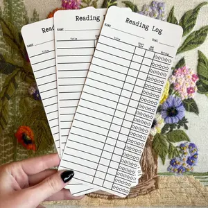 Reading Log Bookmark, Library Card Bookmark, 3 Pack Bookmark, Vintage Library Card, Book Club