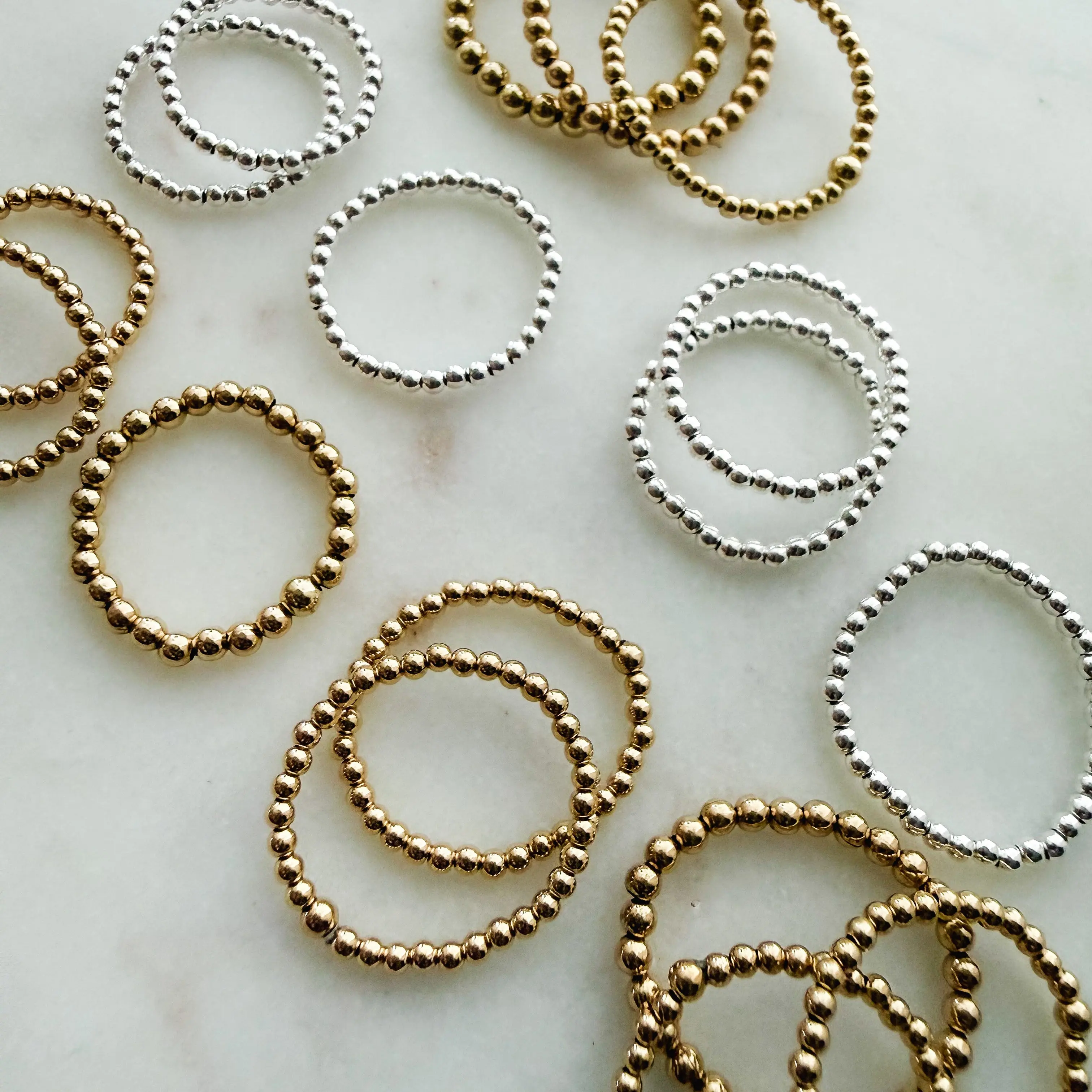 Stretchy Beaded Stacking Ring