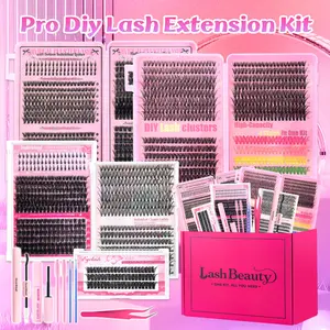 Lash Clusters Kit,Wispy Lash Clusters,Diy Eyelash Extensions,Dramatic Cat Eye, Doll Eye, Makeup Essential,Back to School Ready,Waterproof,Natural Look,Everyday Look,Soft Band,Bold Volume,Day to Night Glam,1 Set,Valentine's Day Gifts